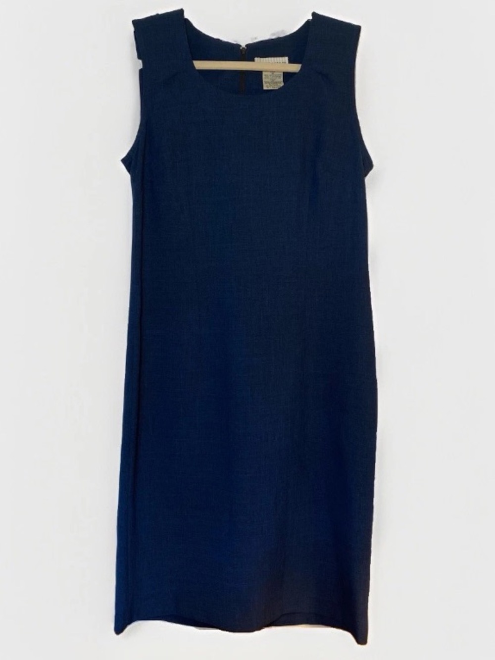 White Stag 10 Medium Dress Sleeveless Midi Knee Navy Blue Round Neck Work Office